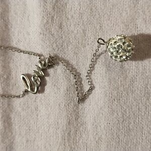 925 Silver Love Pendant Necklace Lariat